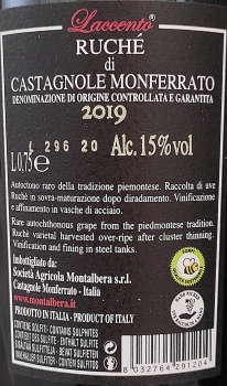 Preview: Montalbera Laccento 2019, DOCG Ruché di Castagnole Monferrato, Rotwein, trocken 0,75l